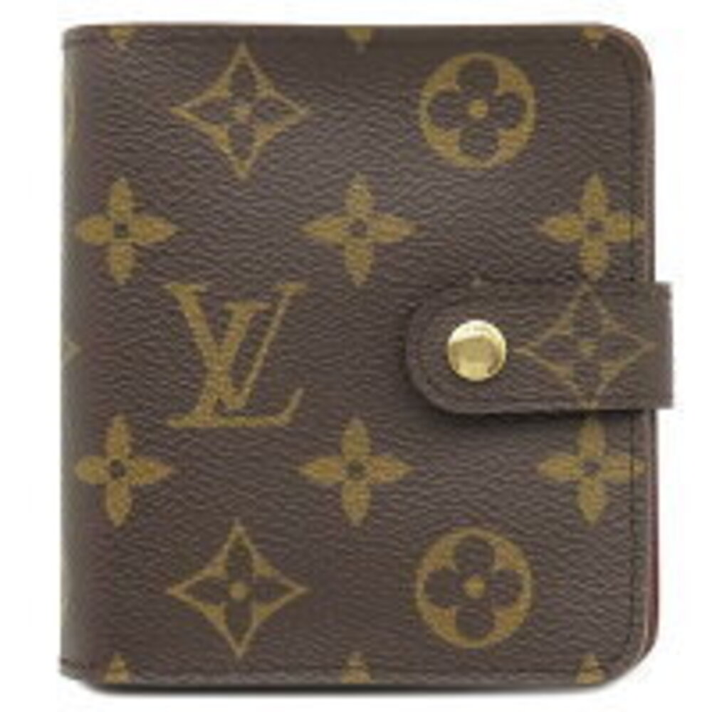 Louis Vuitton Compact Zip Bi fold Wallet Monogram Canvas Brown